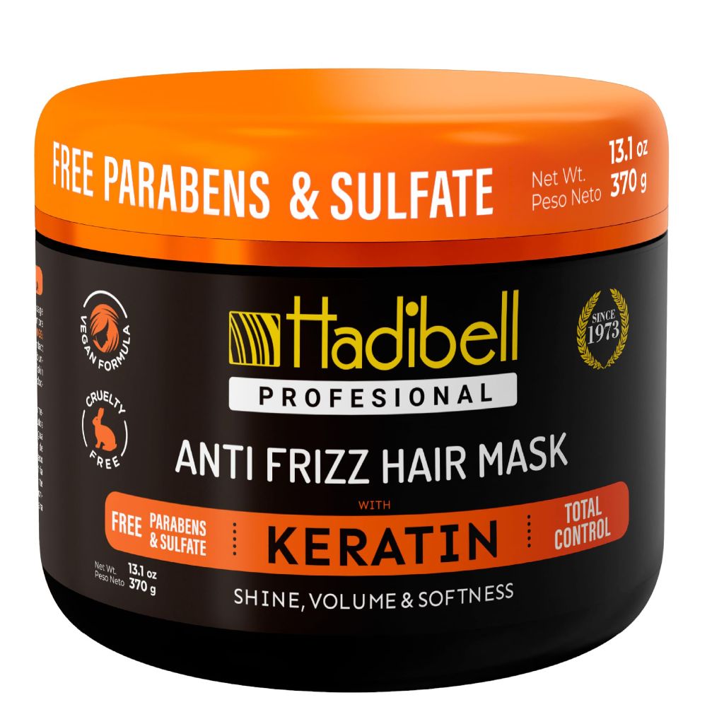 Hadibell Professional Anti-Frizz Hair Mask with Keratin - 13.1 oz.
