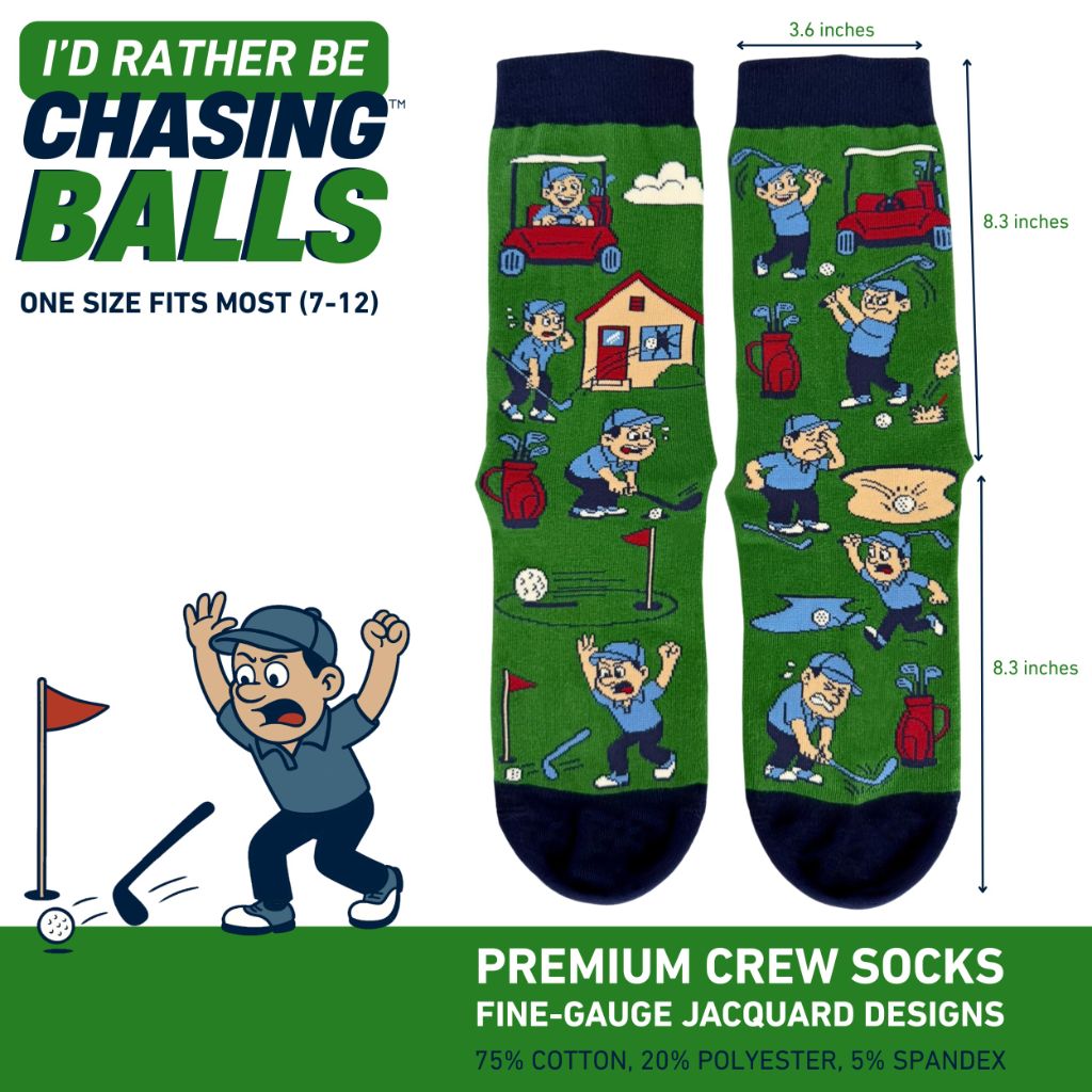 I'D RATHER BE CHASING Funny Socks - Golf (One Size)