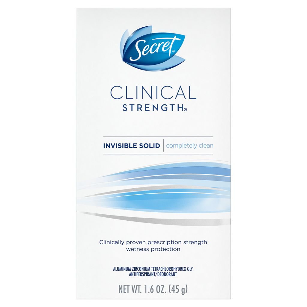 Secret Women's Clinical Strength Invisible Solid Deodorant - Free & Sensitive, 1.6oz.