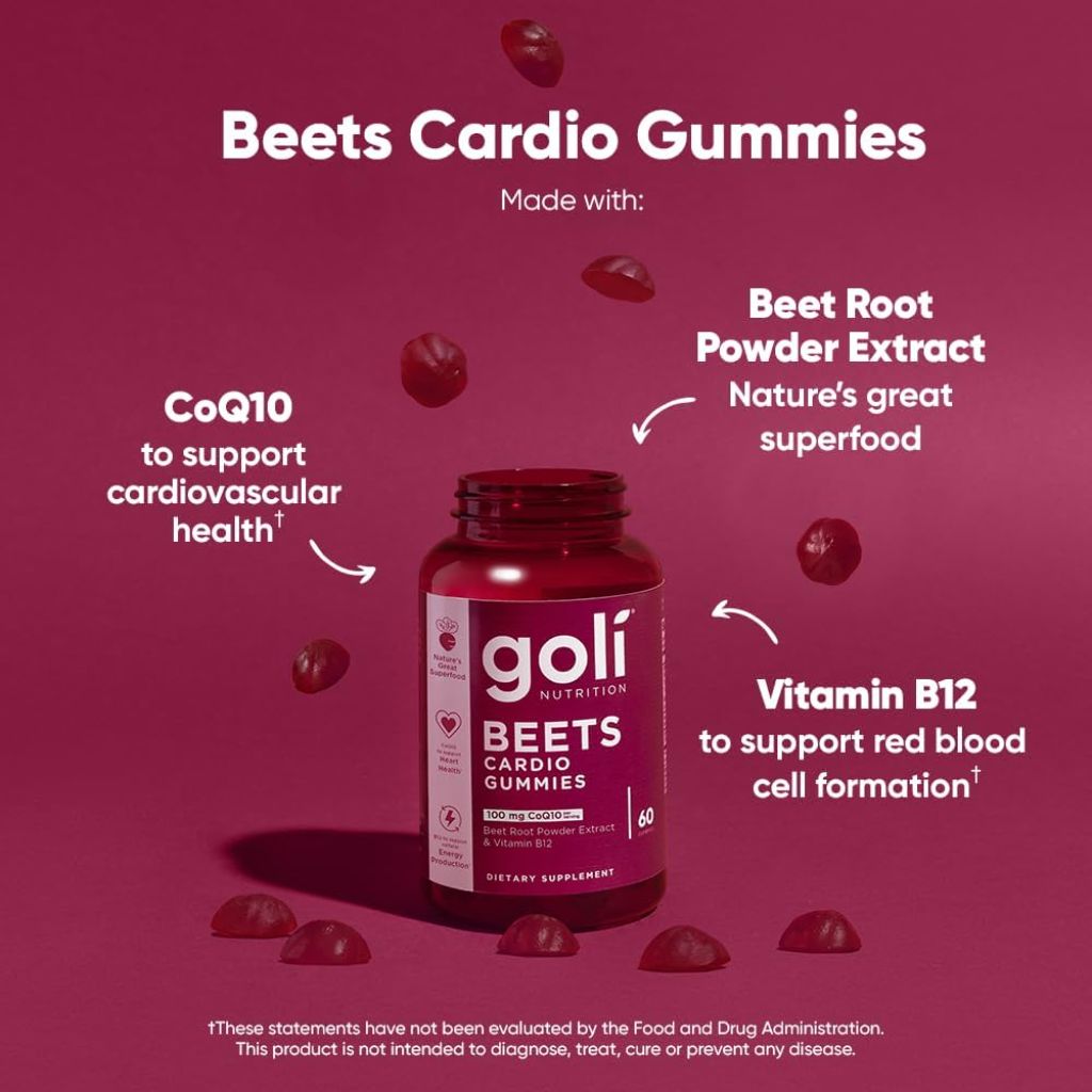 Goli Beets Cardio Gummies with CoQ10 and Vitamin B12 - 60ct.