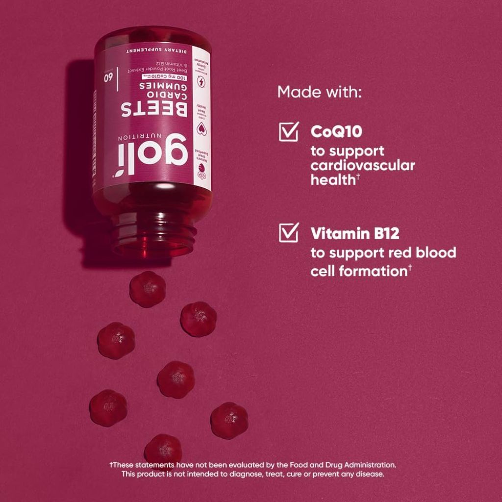 Goli Beets Cardio Gummies with CoQ10 and Vitamin B12 - 60ct.