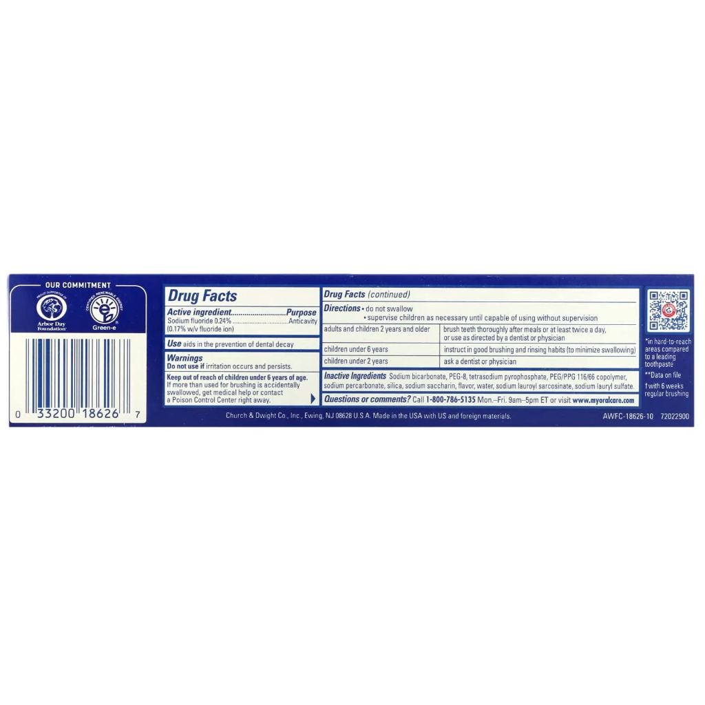 ARM & HAMMER Advance White Extreme Whitening Baking Soda and Peroxide Toothpaste, Fresh Mint, Twin Pack 6 oz