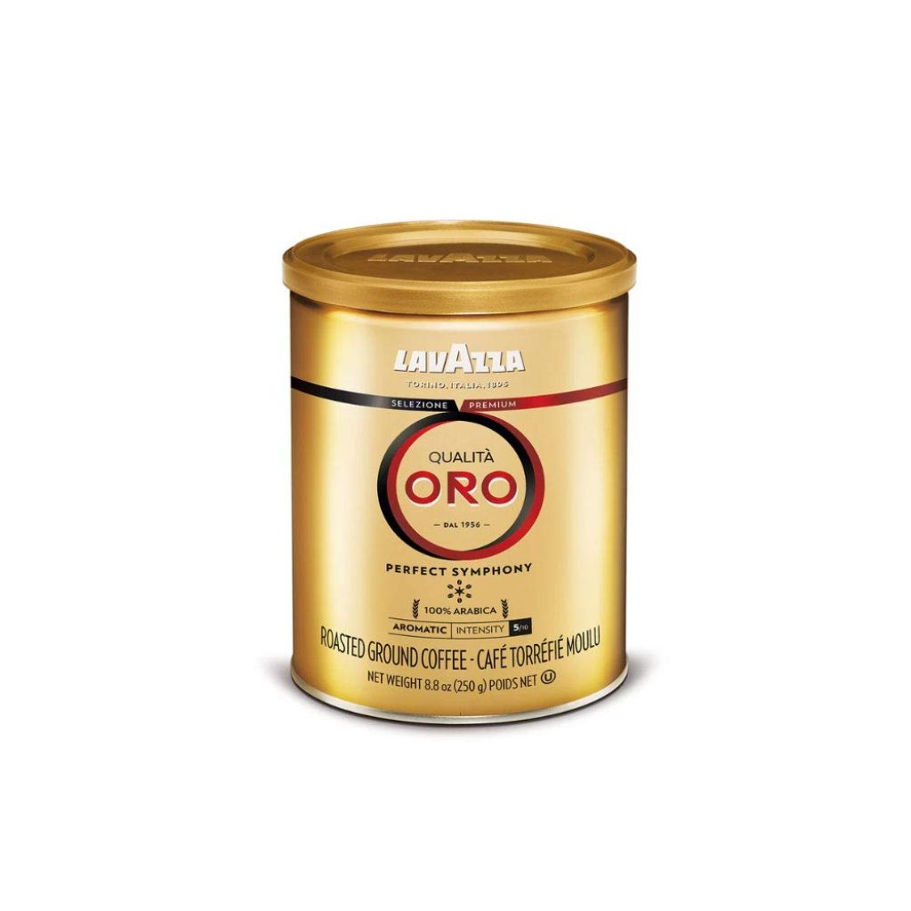 Lavazza Qualità Oro Ground Coffee, Medium Roast, 100% Arabica, 8.8 oz Tin (Pack of 6)