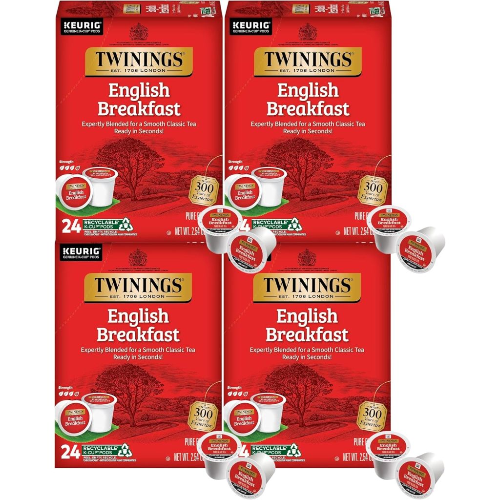 Twinings English Breakfast Tea, Robust Black Tea, 24 Count (Pack of 4)