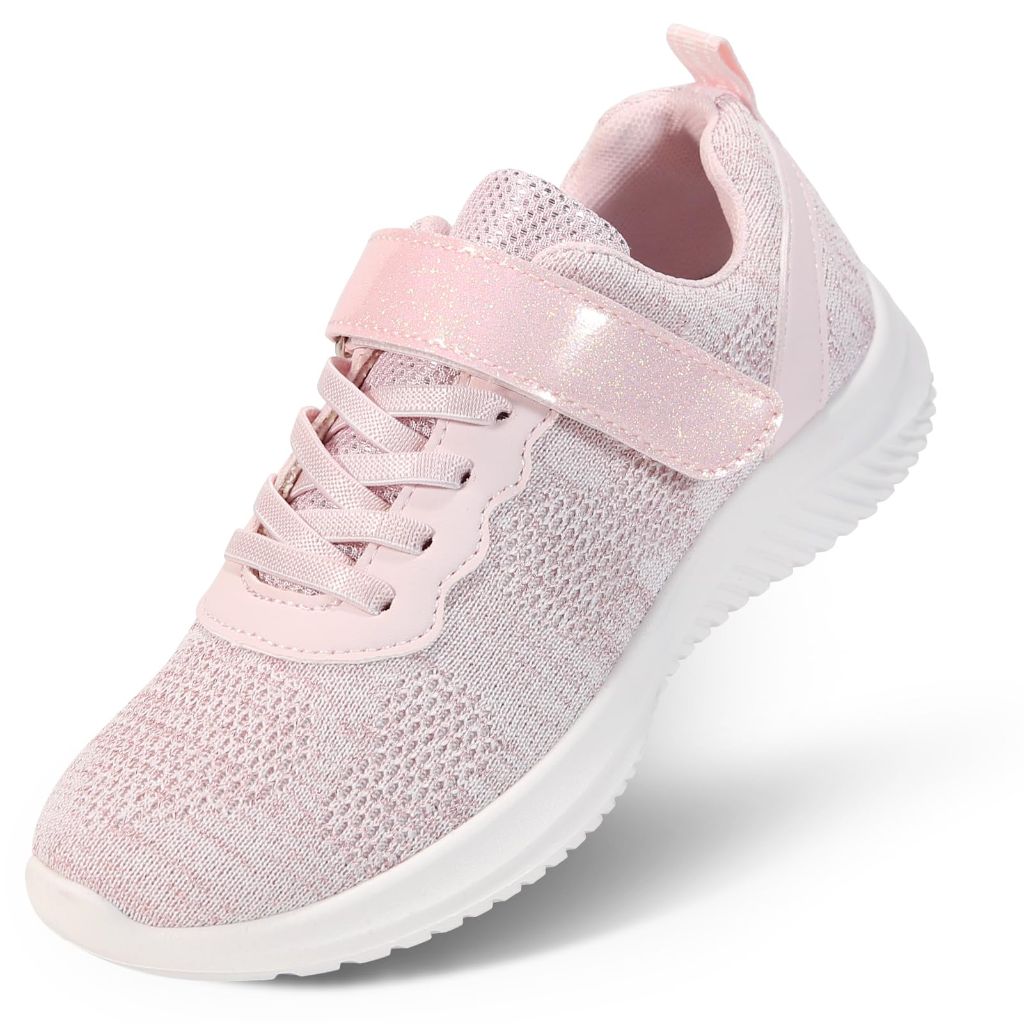 Apawwa Boys Girls Sneakers Lightweight Sneaker for boy Kids Breathable Tennis Shoes for Toddler/Little Kids/Big Kids Z2405 Color Pink Size 27