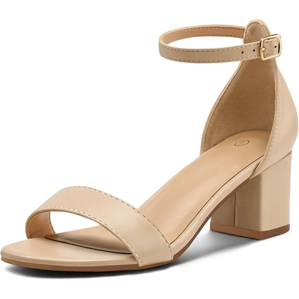 mysoft Women's Chunky Low Heels Open Toe Block Heel SZ 11