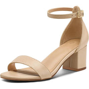 mysoft Women's Chunky Low Heels Open Toe Block Heel SZ 11