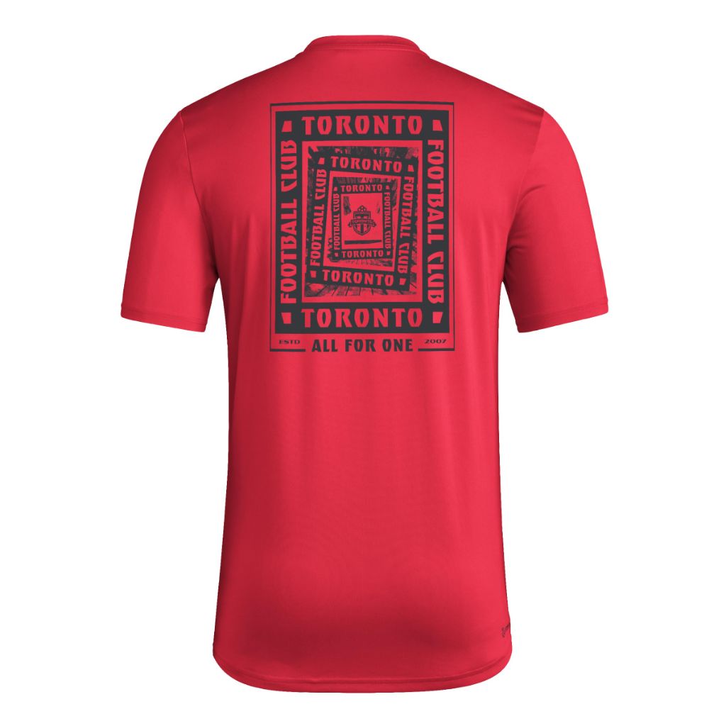 adidas Men's MLS Pre-Game Short Sleeve Soccer - Toronto FC, Red (Small)