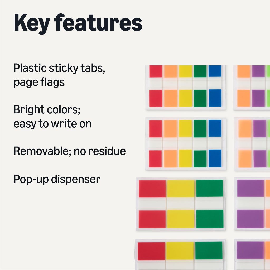 Amazon Basics Flags and Tabs Combo - Assorted Colors, 640pcs.