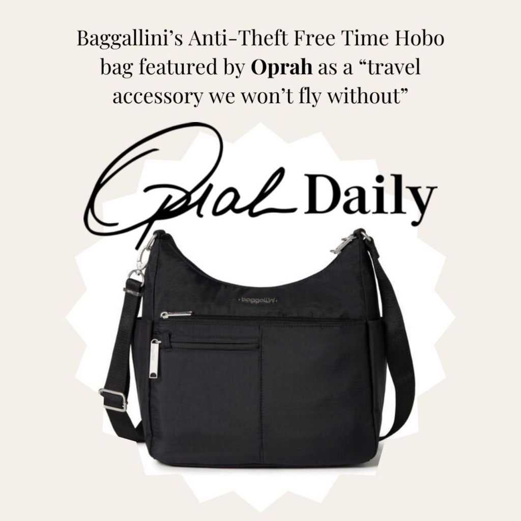 Baggallini Securtex Anti-Theft Free Time Crossbody Bag - Mulberry, (10.5"x9")