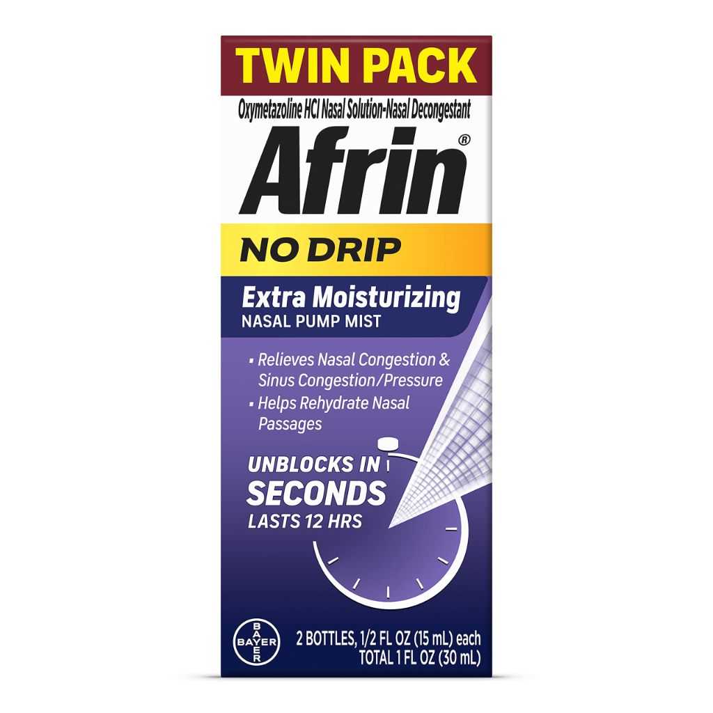 Afrin No Drip Extra Moisturizing Nasal Mist Spray - 0.5 fl. oz. (2 Pack)