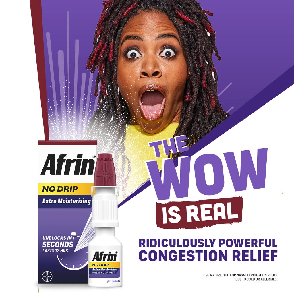 Afrin No Drip Extra Moisturizing Nasal Mist Spray - 0.5 fl. oz. (2 Pack)