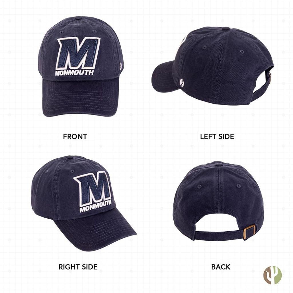 Desert Cactus Monmouth University Baseball Hat Adjustable (Style D) Blue