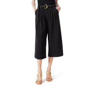 DEE OCLEPPO DO Women's Mariana Belted Wide Leg Cropped Pant, Standard, Black, Size 10
