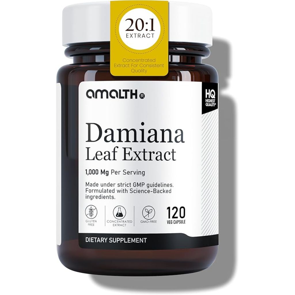AMALTH Damiana Leaf Extract Capsules, 1000mg - 120 Capsules