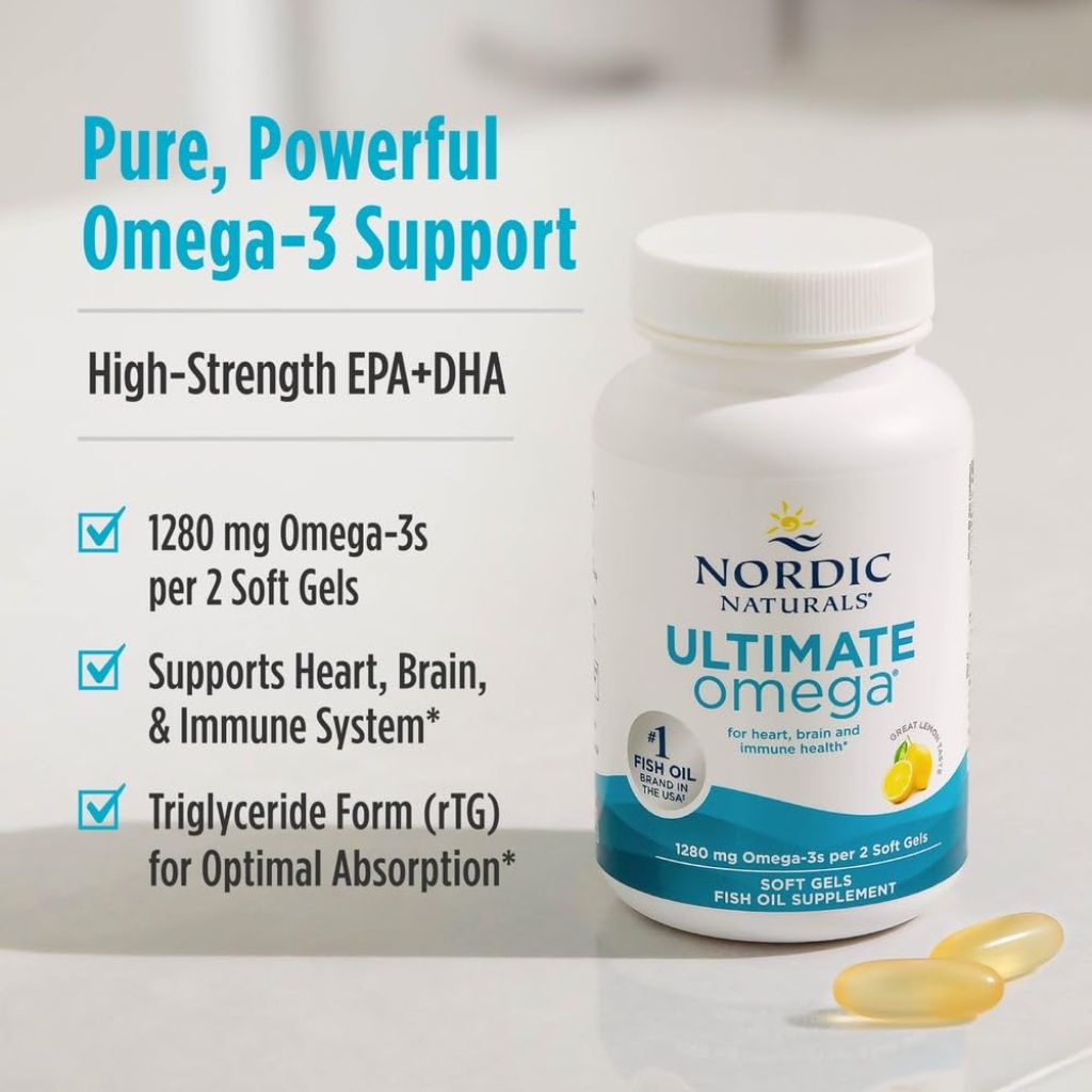 Nordic Naturals Ultimate Omega, Lemon Flavor - 60 Soft Gels - 1280 mg Omega-3