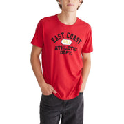 AEROPOSTALE East Coast Athletic Department Graphic Tee, Scarlet Sage, SZ M