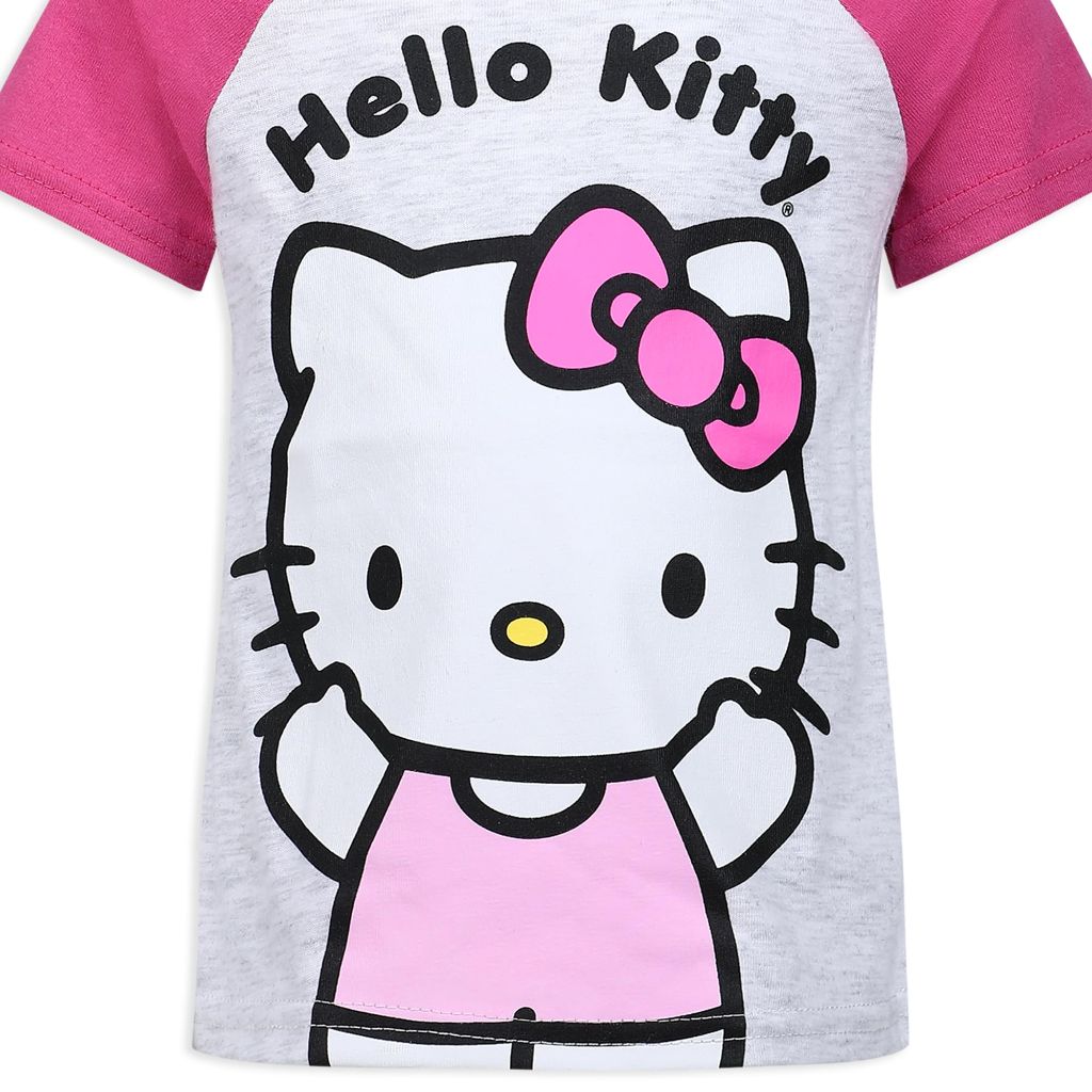 Hello Kitty Girls T-Shirt and Short Set for Infant, Toddler, Little and Big Girls - Pink -2T
