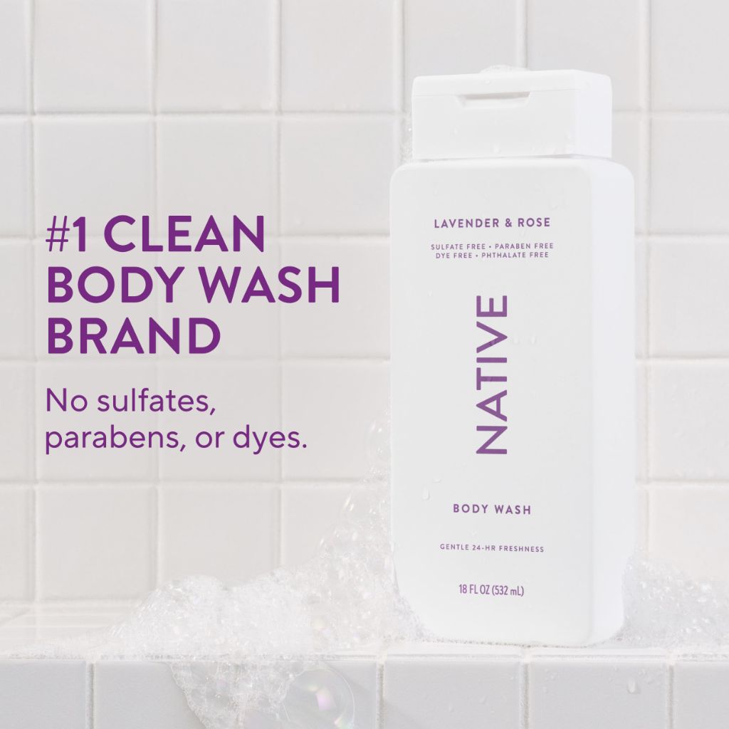 Native Body Wash - Lavender & Rose, 18 fl. oz.