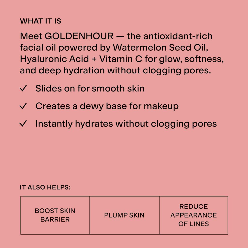 CLEARSTEM GOLDENHOUR Hydrating Facial Oil - Plumping Face Oil for Women for Deep Face Hydration