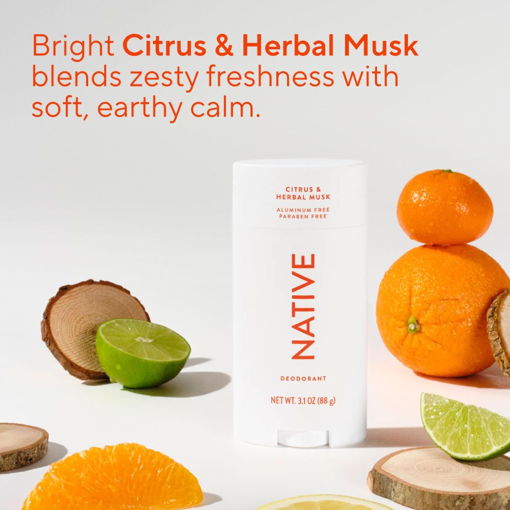 Native Aluminum Free Clean Deodorant - Citrus & Herbal Musk, 3.1 oz.