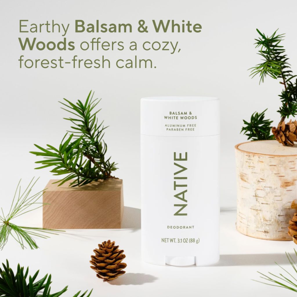 Native Aluminum Free Clean Deodorant - Balsam & White Woods, 3.1 oz