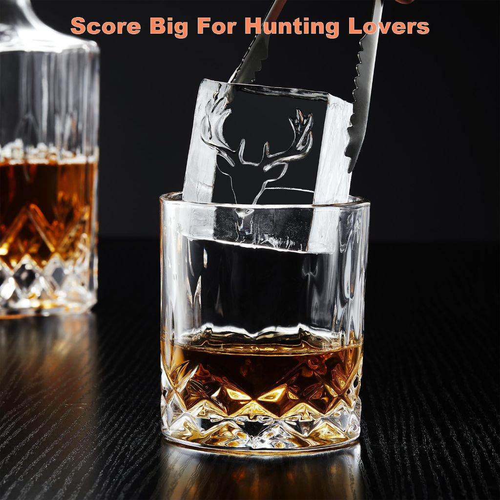 TPPICK Clear Square Ice Cube Maker for Whiskey Bourbon