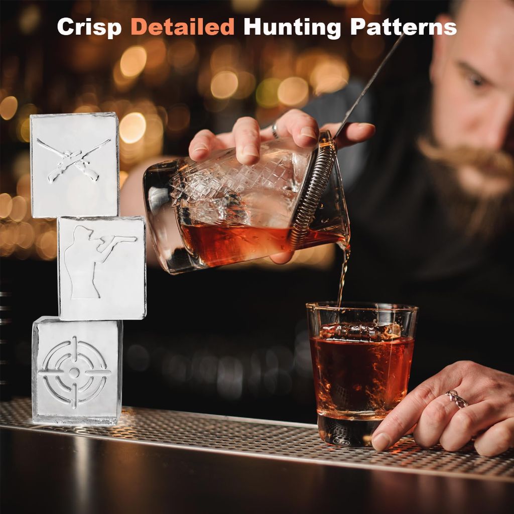 TPPICK Clear Square Ice Cube Maker for Whiskey Bourbon