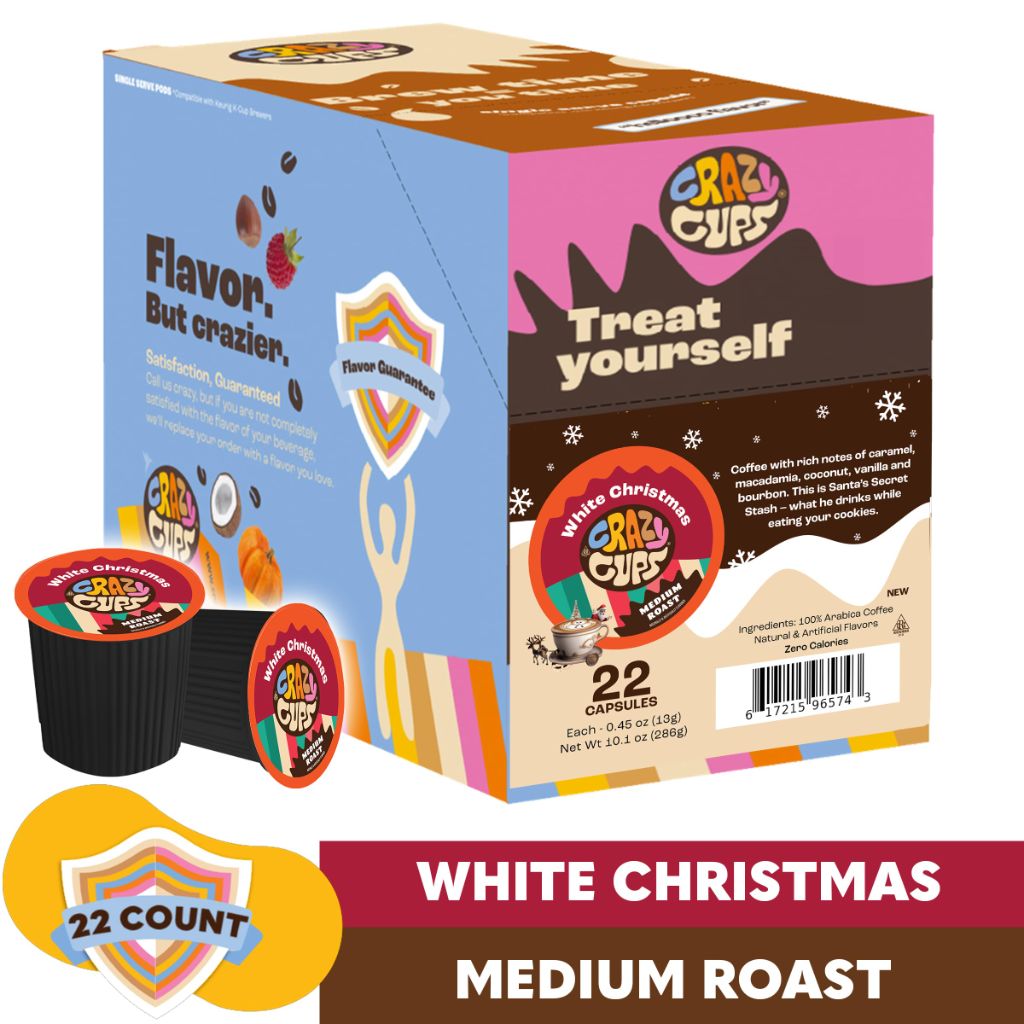 Crazy Cups Flavored Coffee | White Christmas | 22 Single Serve