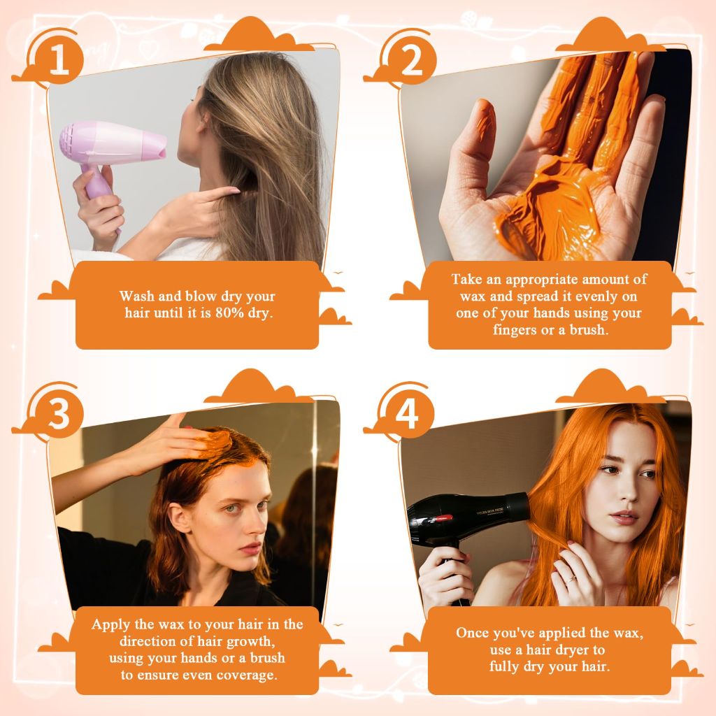 Magic Master Keratin - Temporary Hair Color Wax, 3.4 Fl Oz (Orange)