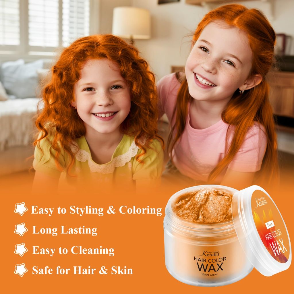 Magic Master Keratin - Temporary Hair Color Wax, 3.4 Fl Oz (Orange)