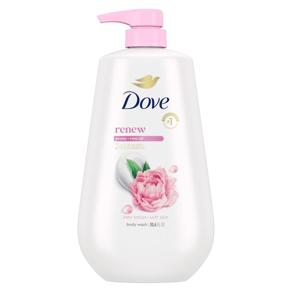 Dove Renew Body Wash with Pump - Peony & Rose Oil, 30.6 fl. oz.