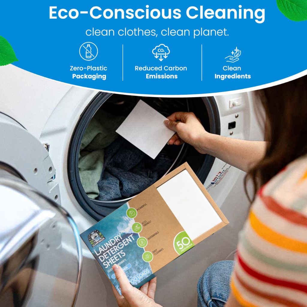 Clean Queen Laundry Detergent Sheets for Up to 100 Loads - Fresh Linen, 50 Concentrated Detergent Sheets