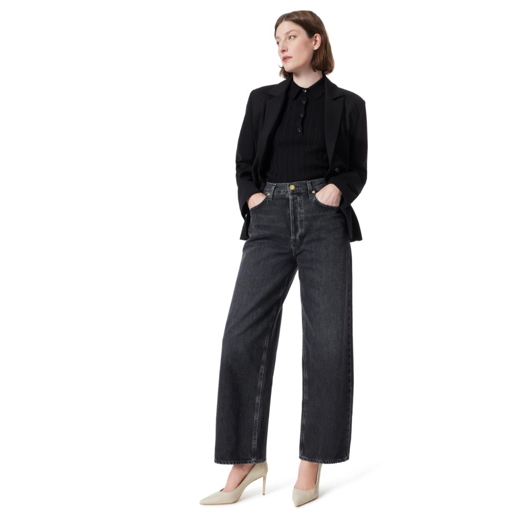 DO by Dee Ocleppo Women's Kit 5 Pocket Straight Wide Leg Jeans - Black, Size 16