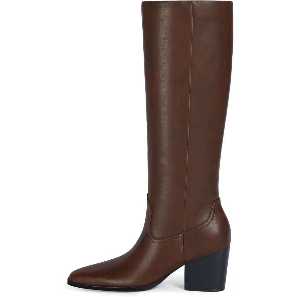 Modatope Knee High Square Toe Boots, RetroBrown, SZ 7.5