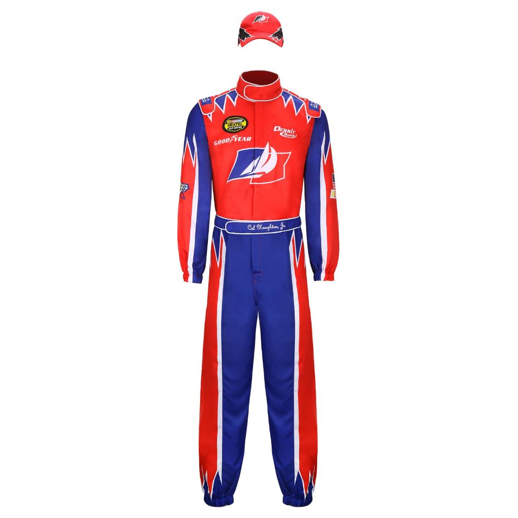 NIHONCOS Men's Racing Jumpsuit Costume (Red, XX-Large)