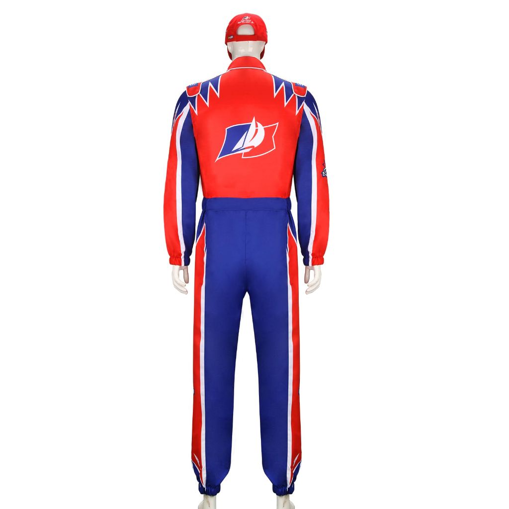 NIHONCOS Men's Racing Jumpsuit Costume (Red, XX-Large)
