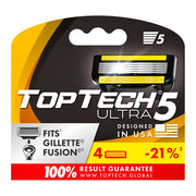 TopTech ULTRA 5 Blade Razor - 4 Cartridges