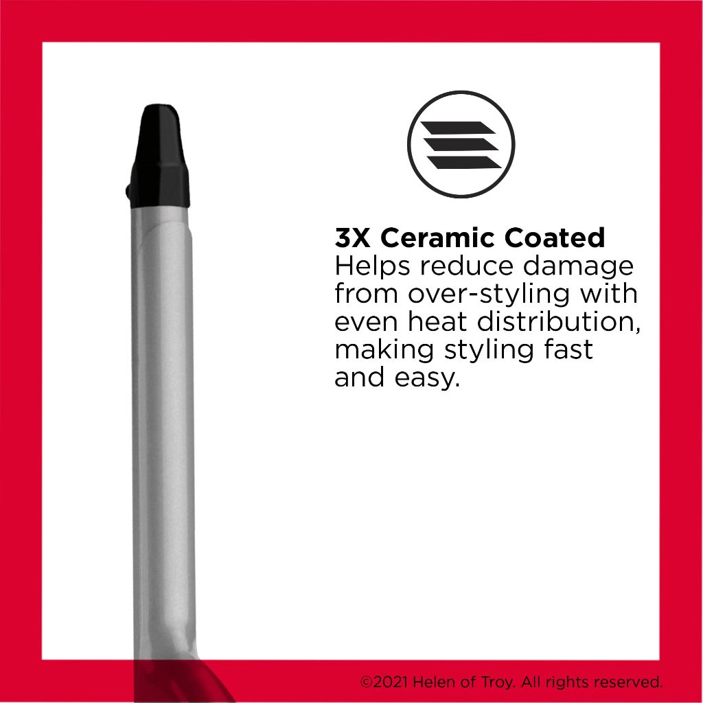 Revlon Perfect Heat Triple Ceramic Curling Iron | for Silky Smooth Spiral Curls (1/2 in)