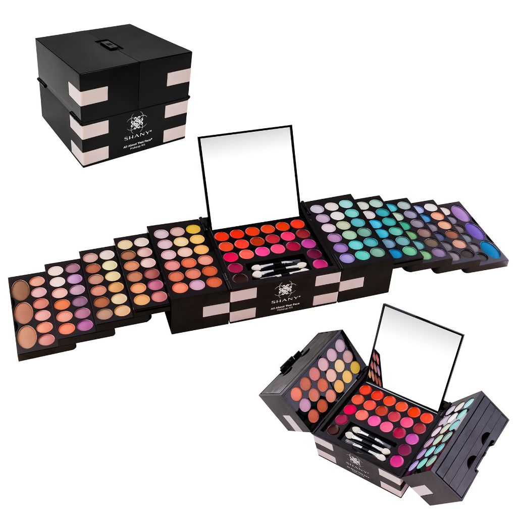 Shany All About That Face Makeup Kit - Eye Shadows, Lip Colors, Face Makeup, Applicators & More