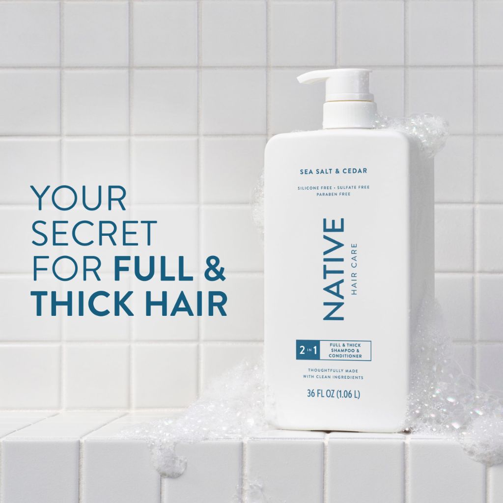 Native Full & Thick 2-in-1 Shampoo & Conditioner - Sea Salt & Cedar, 36 fl. oz.