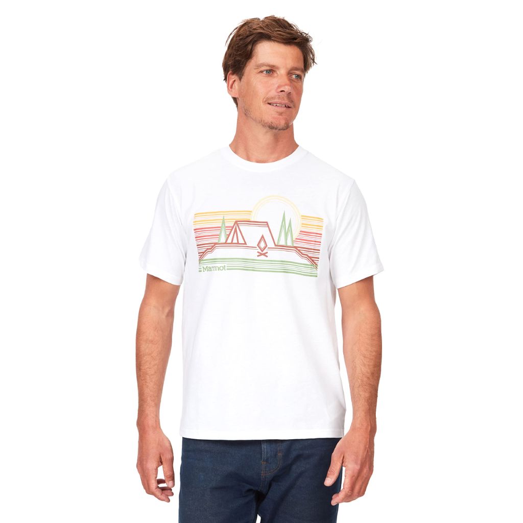 MARMOT Men's Bivouac Short Sleeve Tee Shirt, White SZ L
