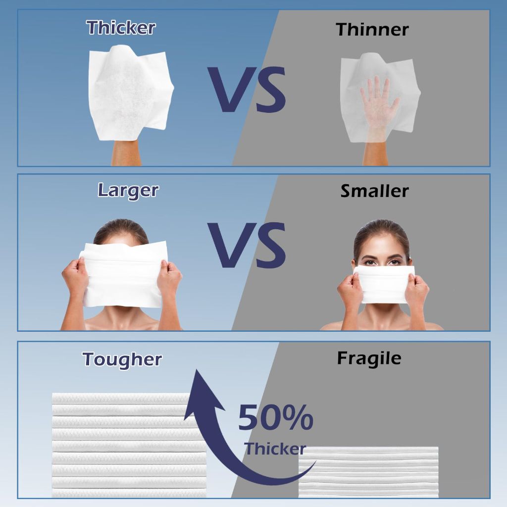 PureSoftness Travel Pack Disposable Face Towel, Individually Packed Each Re-sealable Bag Contains 5 Dry Towels, Makeup Remove and Face Wash, Business Trip, Camping, Fitness, Yoga (5 Pack, 25 Towels)