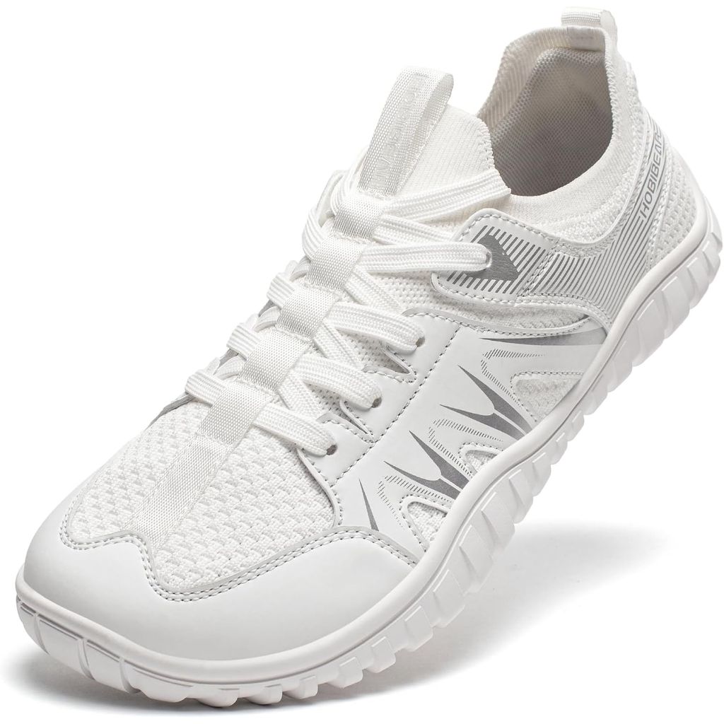 Hobibear Unisex Adults Slip-On Wide Toe Box Walking Sneakers - White, Size 12 (M) / 13.5 (W)