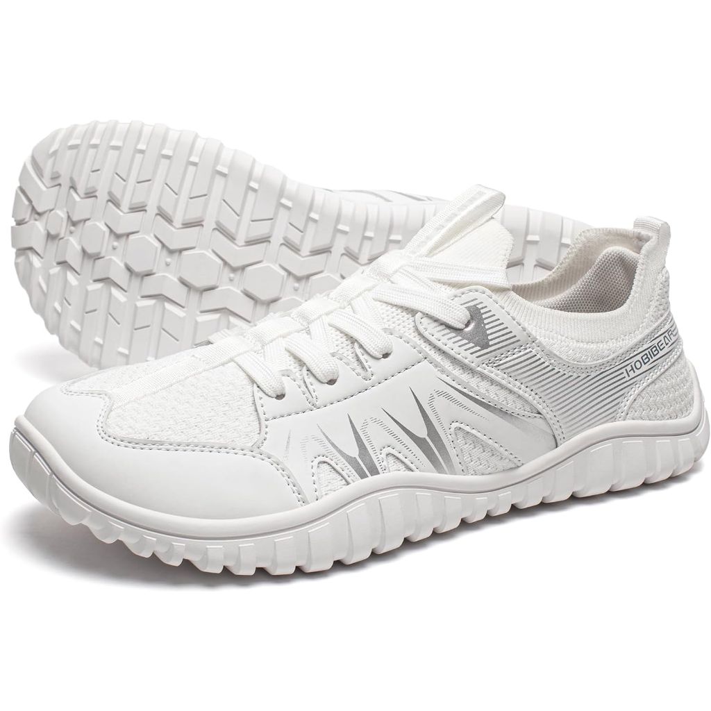 Hobibear Unisex Adults Slip-On Wide Toe Box Walking Sneakers - White, Size 12 (M) / 13.5 (W)