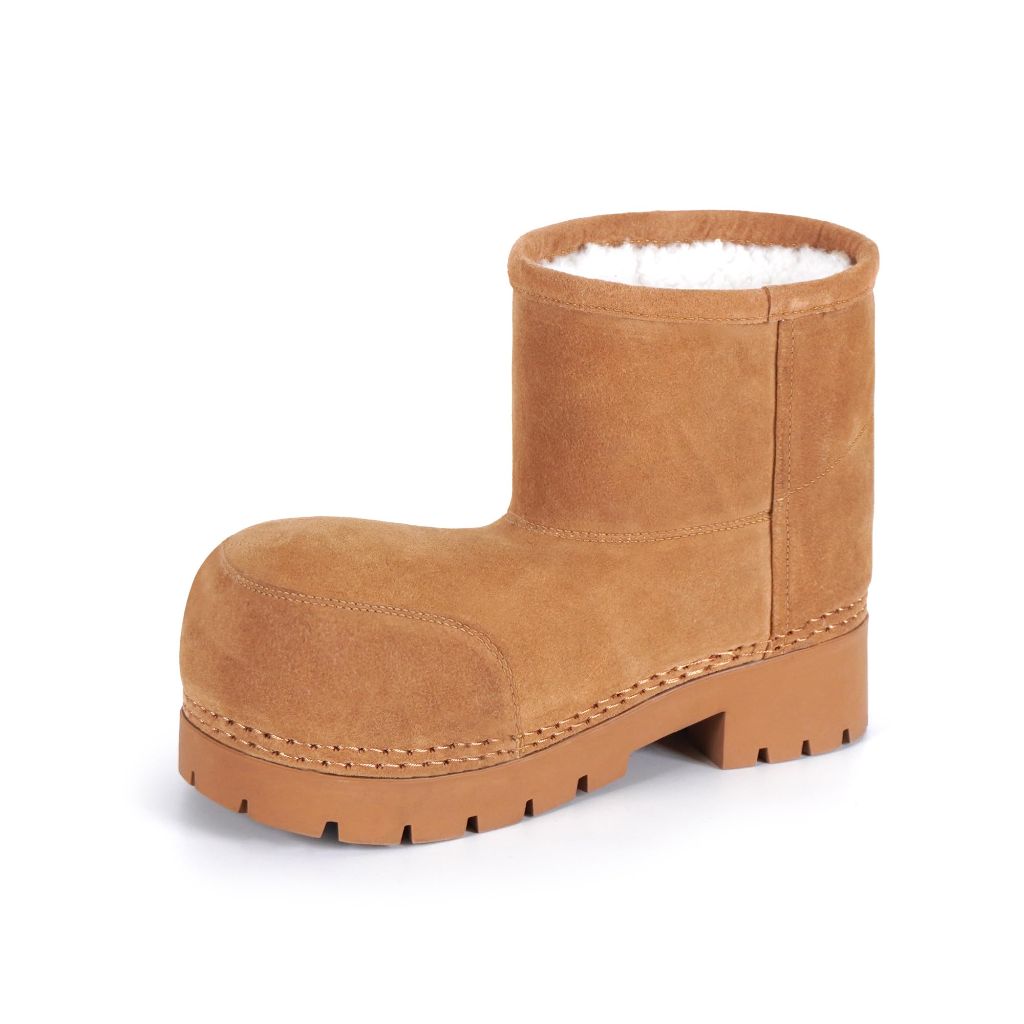 LACIKOSZ Women's Platform Faux Fur-Lined Winter Snow Boots - Brown, Size 8