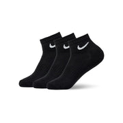 Nike Adult's Everyday Cushioned Training Ankle Socks - Black/White, Medium (3 Pair)