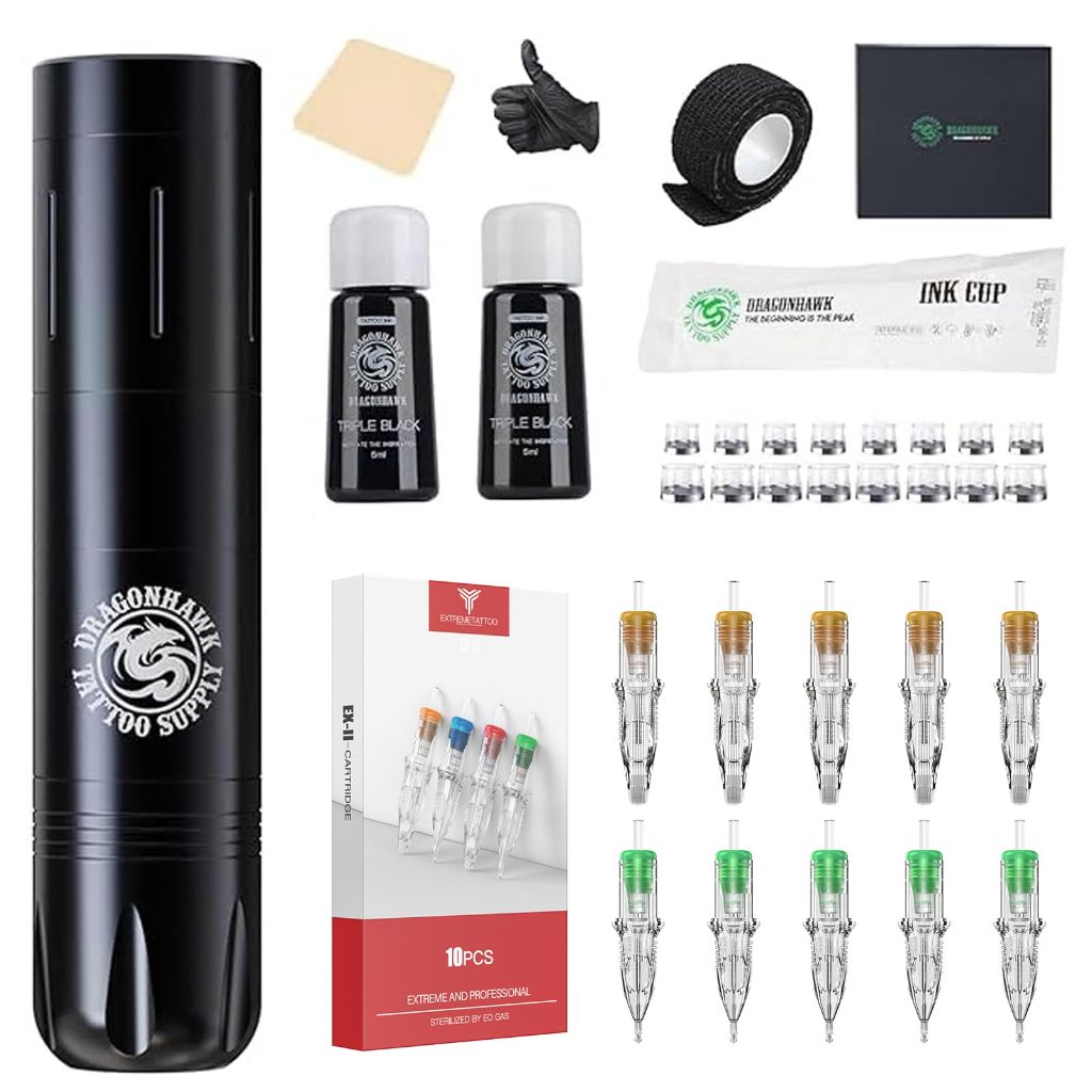 Dragonhawk X3 Pro Beginner Wireless Rotary Tattoo Pen Kit
