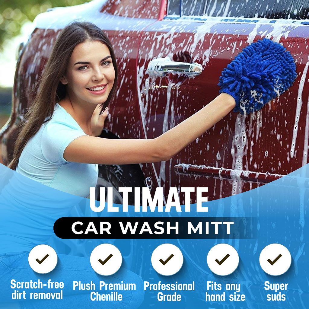 SwiftJet Ultra Plush Microfiber Car Wash Mitt - 2 Mitts
