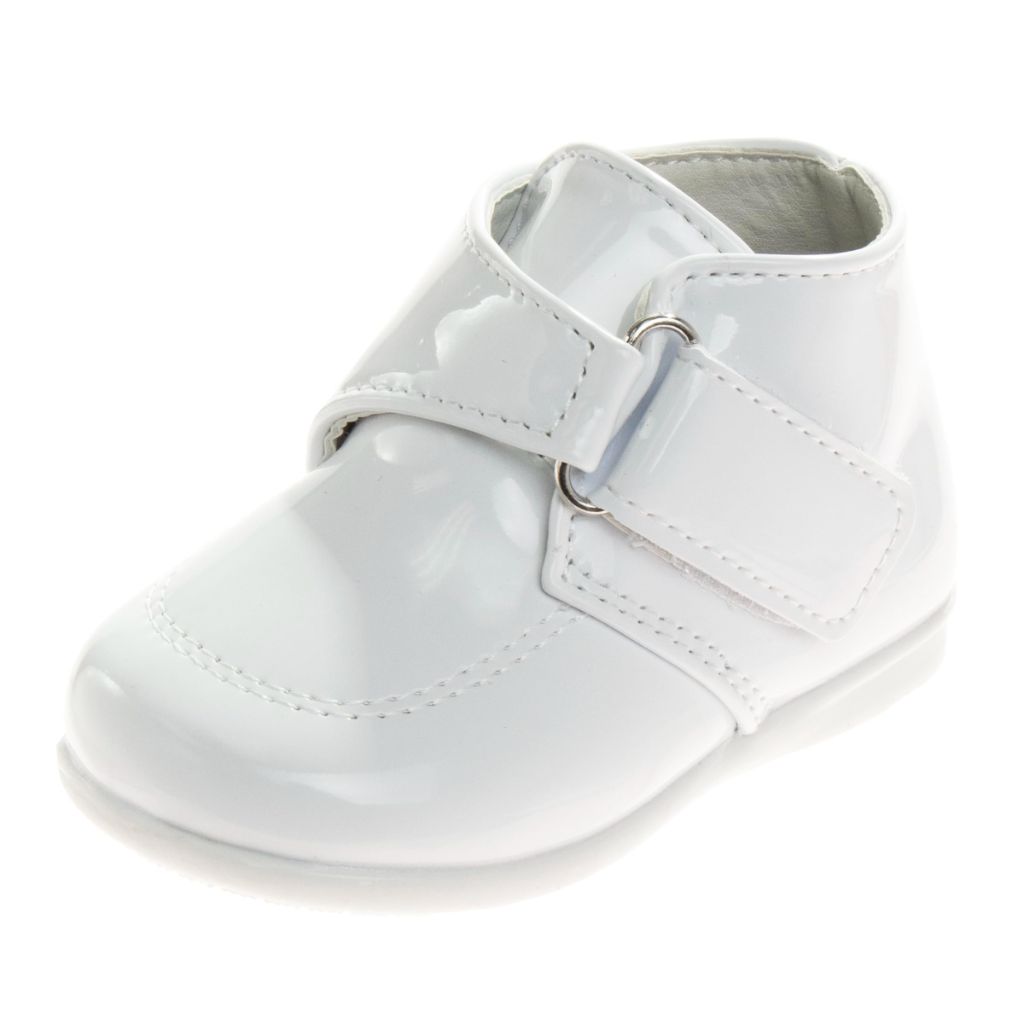 Josmo Unisex Infant Toddler First Walker Dress Shoes, White Patent V (4 Medium, Infant)
